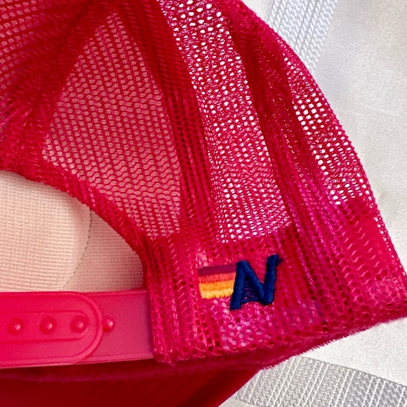NWT Aviator Nation Red Smiley vintage trucker hat adjustable mesh back - Picture 5 of 7